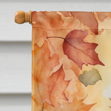 Load image into Gallery viewer, La Perm Cat in Fall Leaves House Flag