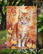 Load image into Gallery viewer, La Perm Fall Garden Flag - Cat in Fall Leaves - Cat-Themed Seasonal Yard Decor