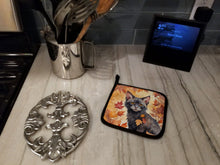 Load image into Gallery viewer, Lykoi Cat in Fall Leaves Pot Holders - Set of 2 Decorative Kitchen Helpers | Made in the USA