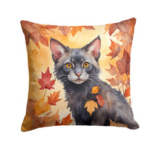 Load image into Gallery viewer, Lykoi Cat in Fall Leaves Throw Pillow - 14x14 Decorative Pillow – Art for Your Home &amp; Patio