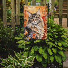 Load image into Gallery viewer, MaineCoon Fall Garden Flag - Cat in Fall Leaves - Cat-Themed Seasonal Yard Decor