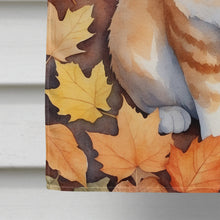 Load image into Gallery viewer, Manx Cat in Fall Leaves House Flag