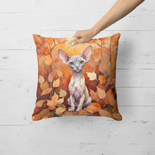 Load image into Gallery viewer, Minskin Cat in Fall Leaves Throw Pillow