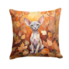 Load image into Gallery viewer, Minskin Cat in Fall Leaves Throw Pillow