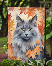 Load image into Gallery viewer, Nebelung Fall Garden Flag - Cat in Fall Leaves - Cat-Themed Seasonal Yard Decor