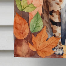 Load image into Gallery viewer, Ocicat Cat in Fall Leaves House Flag