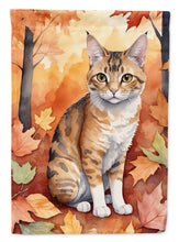Load image into Gallery viewer, Oregon Rex Cat in Fall Leaves House Flag
