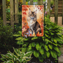 Load image into Gallery viewer, Oriental Longhair Fall Garden Flag - Cat in Fall Leaves - Cat-Themed Seasonal Yard Decor