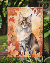 Load image into Gallery viewer, Oriental Longhair Fall Garden Flag - Cat in Fall Leaves - Cat-Themed Seasonal Yard Decor