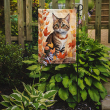 Load image into Gallery viewer, Owyhee Bob Fall Garden Flag - Cat in Fall Leaves - Cat-Themed Seasonal Yard Decor