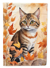 Load image into Gallery viewer, Owyhee Bob Fall Garden Flag - Cat in Fall Leaves - Cat-Themed Seasonal Yard Decor