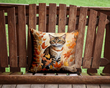 Load image into Gallery viewer, Owyhee Bob Cat in Fall Leaves Throw Pillow - 14x14 Decorative Pillow – Art for Your Home &amp; Patio