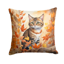 Load image into Gallery viewer, Owyhee Bob Cat in Fall Leaves Throw Pillow - 14x14 Decorative Pillow – Art for Your Home &amp; Patio