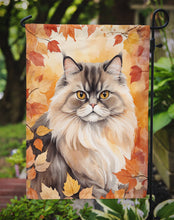 Load image into Gallery viewer, Persian Fall Garden Flag - Cat in Fall Leaves - Cat-Themed Seasonal Yard Decor