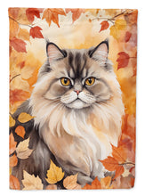 Load image into Gallery viewer, Persian Fall Garden Flag - Cat in Fall Leaves - Cat-Themed Seasonal Yard Decor