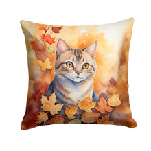 Load image into Gallery viewer, Raas Cat in Fall Leaves Throw Pillow - 14x14 Decorative Pillow – Art for Your Home &amp; Patio