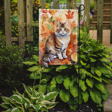 Load image into Gallery viewer, Ragamuffin Fall Garden Flag - Cat in Fall Leaves - Cat-Themed Seasonal Yard Decor