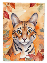 Load image into Gallery viewer, Safari Cat in Fall Leaves House Flag