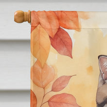 Load image into Gallery viewer, Scottish Fold Cat in Fall Leaves House Flag