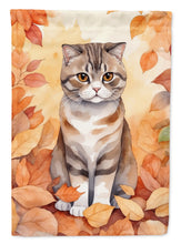 Load image into Gallery viewer, Scottish Fold Cat in Fall Leaves House Flag
