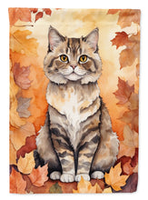 Load image into Gallery viewer, Selkirk Rex Cat in Fall Leaves House Flag