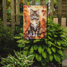 Load image into Gallery viewer, Selkirk Rex Fall Garden Flag - Cat in Fall Leaves - Cat-Themed Seasonal Yard Decor