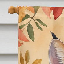 Load image into Gallery viewer, Serengeti Cat in Fall Leaves House Flag