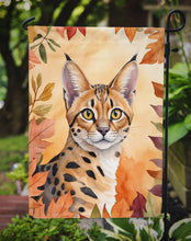 Load image into Gallery viewer, Serengeti Fall Garden Flag - Cat in Fall Leaves - Cat-Themed Seasonal Yard Decor