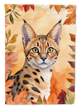Load image into Gallery viewer, Serengeti Fall Garden Flag - Cat in Fall Leaves - Cat-Themed Seasonal Yard Decor
