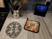 Load image into Gallery viewer, Serengeti Cat in Fall Leaves Pot Holders - Set of 2 Decorative Kitchen Helpers | Made in the USA