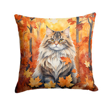 Load image into Gallery viewer, Siberian Cat in Fall Leaves Throw Pillow