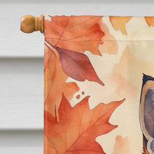 Load image into Gallery viewer, Somali Cat in Fall Leaves House Flag