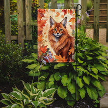 Load image into Gallery viewer, Somali Cat Fall Garden Flag - Cat in Fall Leaves - Cat-Themed Seasonal Yard Decor