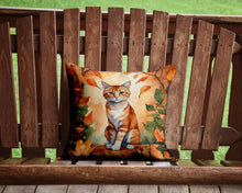 Load image into Gallery viewer, Suphalak Cat in Fall Leaves Throw Pillow - 14x14 Decorative Pillow – Art for Your Home &amp; Patio