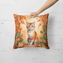Load image into Gallery viewer, Suphalak Cat in Fall Leaves Throw Pillow