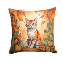 Load image into Gallery viewer, Suphalak Cat in Fall Leaves Throw Pillow