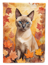 Load image into Gallery viewer, Tonkinese Cat in Fall Leaves House Flag