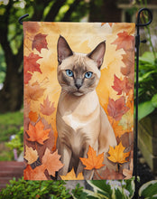 Load image into Gallery viewer, Tonkinese Fall Garden Flag - Cat in Fall Leaves - Cat-Themed Seasonal Yard Decor