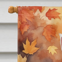 Load image into Gallery viewer, Turkish Van Cat in Fall Leaves House Flag