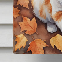 Load image into Gallery viewer, Turkish Van Cat in Fall Leaves House Flag