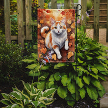 Load image into Gallery viewer, Turkish Van Fall Garden Flag - Cat in Fall Leaves - Cat-Themed Seasonal Yard Decor
