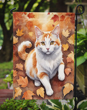 Load image into Gallery viewer, Turkish Van Fall Garden Flag - Cat in Fall Leaves - Cat-Themed Seasonal Yard Decor
