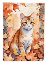 Load image into Gallery viewer, Ural Rex Fall Garden Flag - Cat in Fall Leaves - Cat-Themed Seasonal Yard Decor