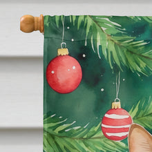 Load image into Gallery viewer, Abyssinian Cat By the Christmas Tree House Flag