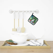 Load image into Gallery viewer, Aegean Cat By the Christmas Tree Pot Holders - Set of 2 Decorative Kitchen Helpers | Made in the USA