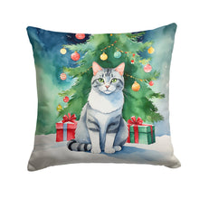 Load image into Gallery viewer, Aegean Cat By the Christmas Tree Throw Pillow