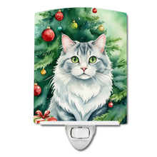Load image into Gallery viewer, American Curl Cat By the Christmas Tree Ceramic Night Light