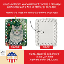 Load image into Gallery viewer, American Curl Cat By the Christmas Tree Porcelain Ornament