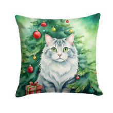 Load image into Gallery viewer, American Curl Cat By the Christmas Tree Throw Pillow - 14x14 Decorative Pillow – Art for Your Home &amp; Patio