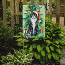 Load image into Gallery viewer, American Polydactyl Christmas Garden Flag - Cat by the Christmas Tree - Cat-Themed Holiday Yard Decor